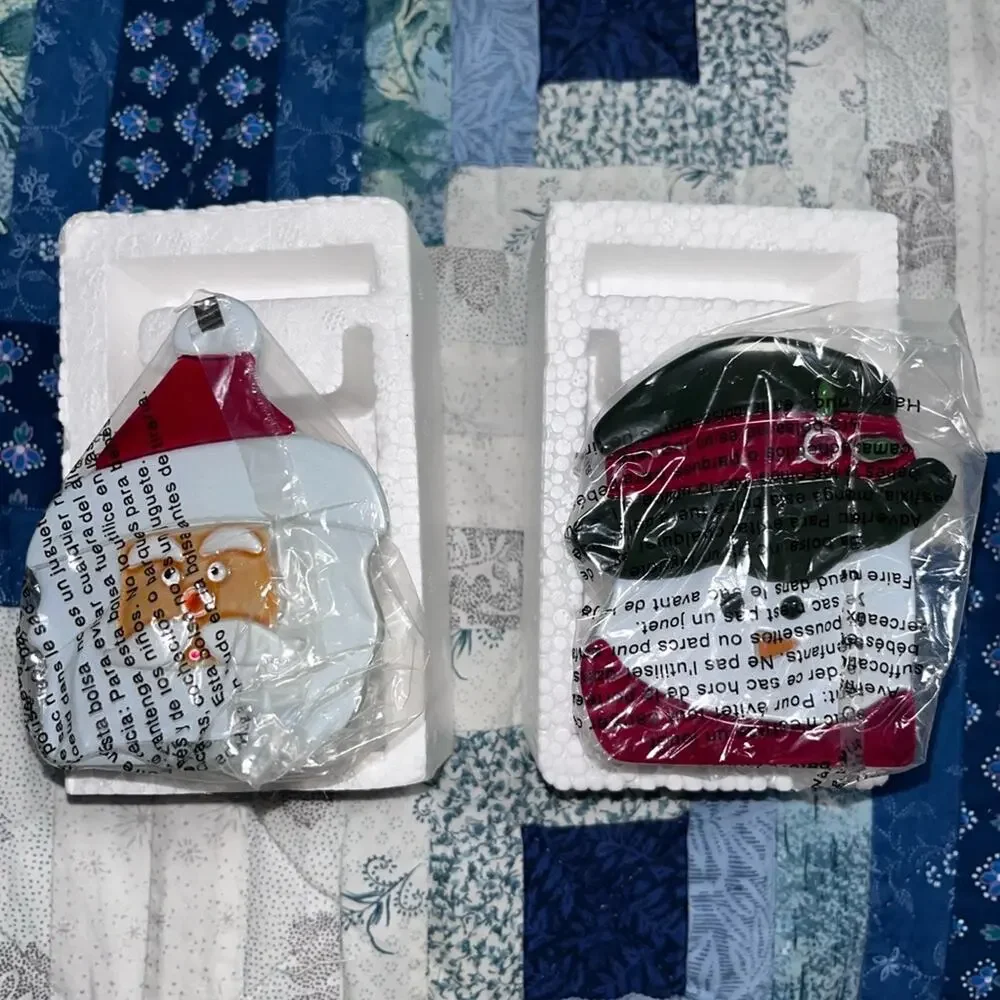 NIB! PartyLite Santa and Snowman Glass Tea Light Holders - Picture 5 of 7